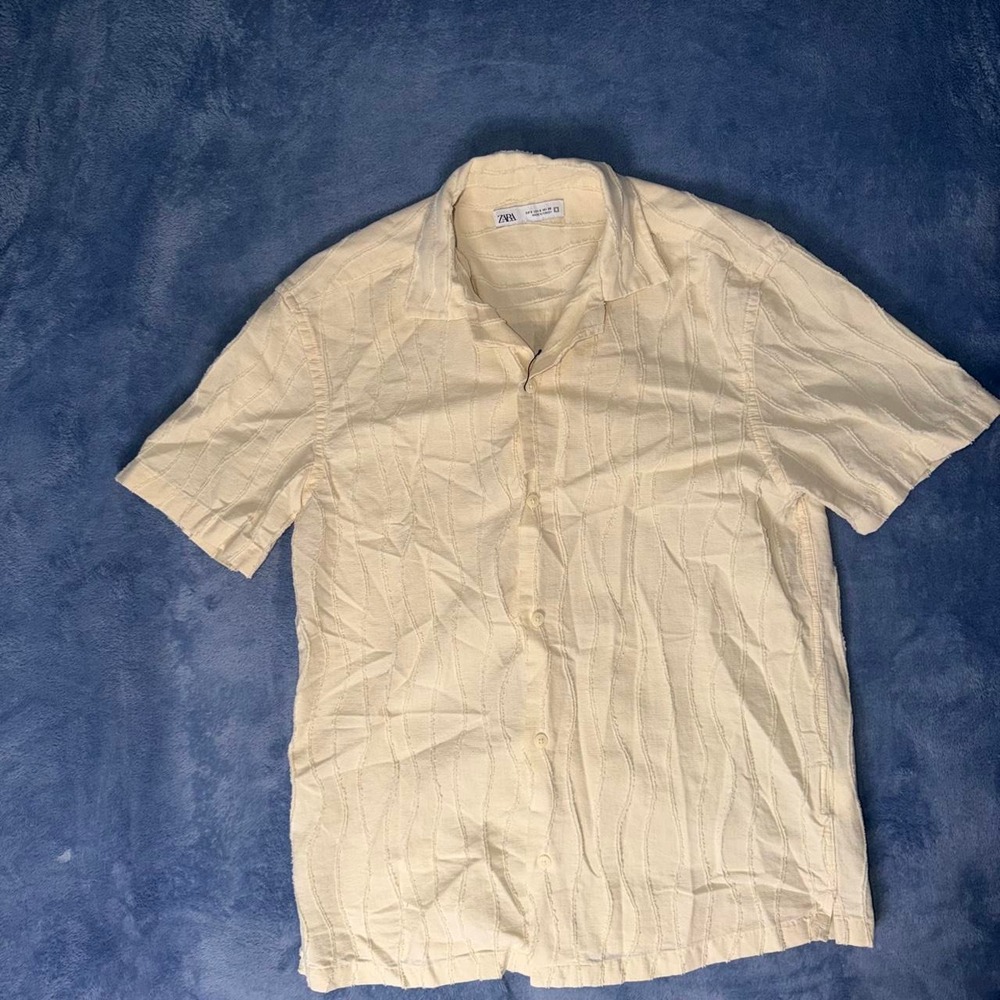 Zara cream button-up shirt